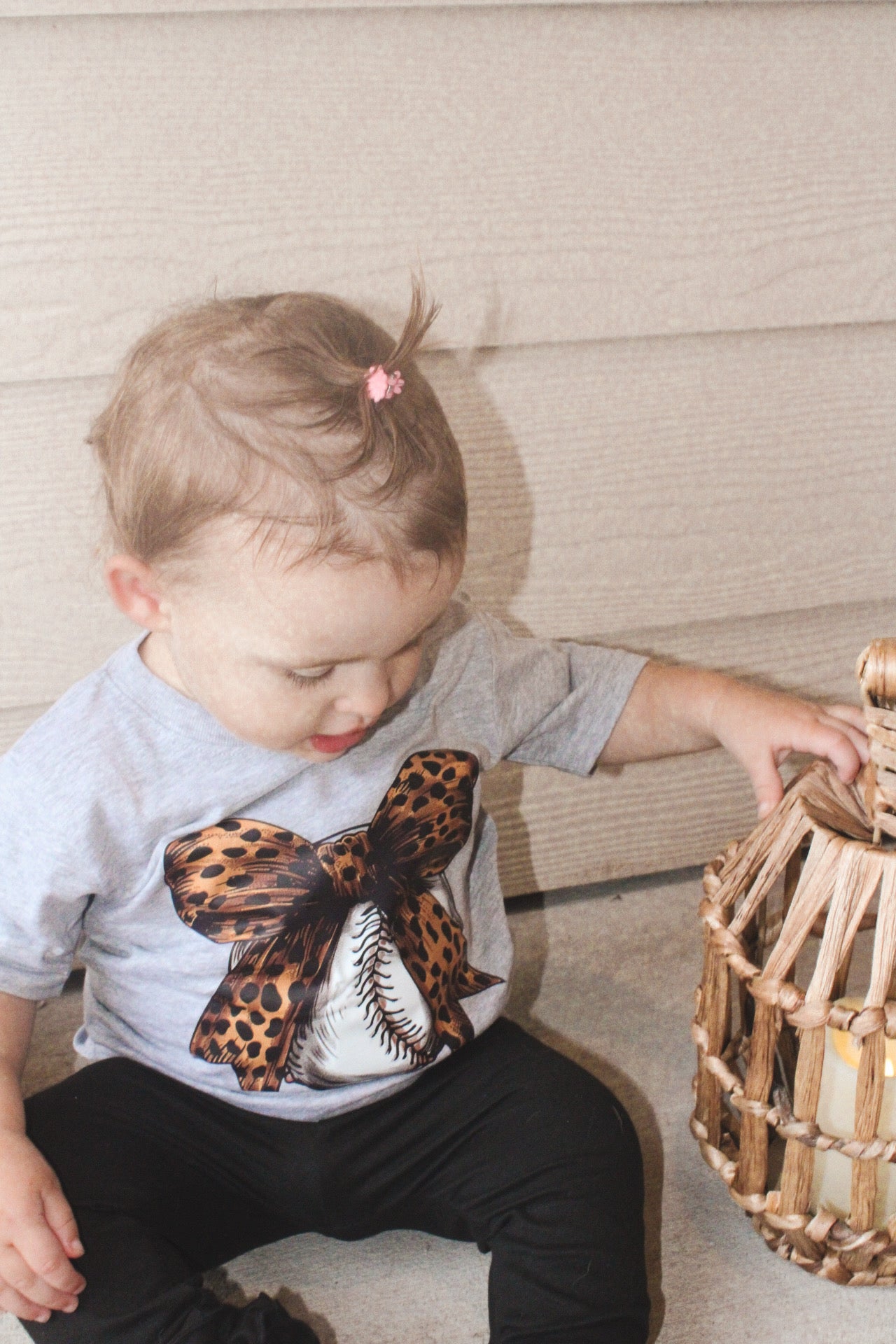 Leopard Baseball Bow Tee